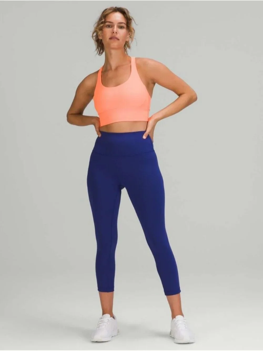 Lululemon Energy Longline Bra Ribbed Luxtreme *Medium Supp.  highlight Orange